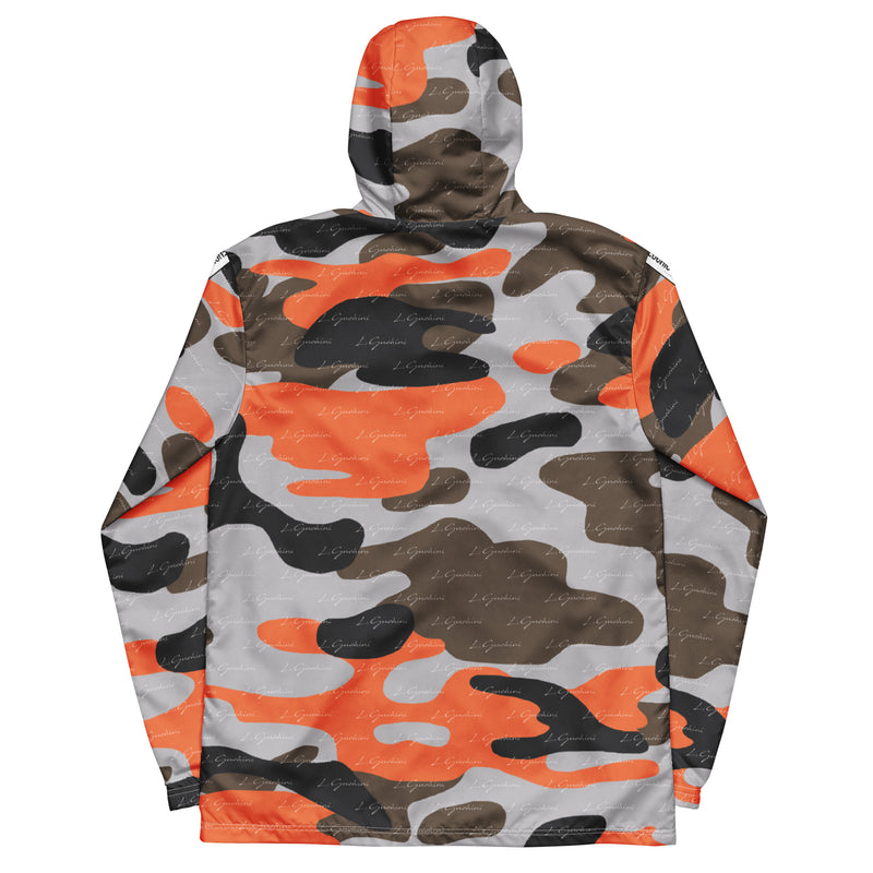 Orange & Grey Camo Men’s windbreaker