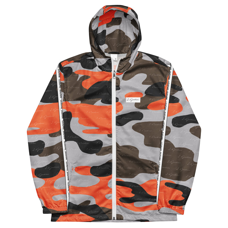 Orange & Grey Camo Men’s windbreaker