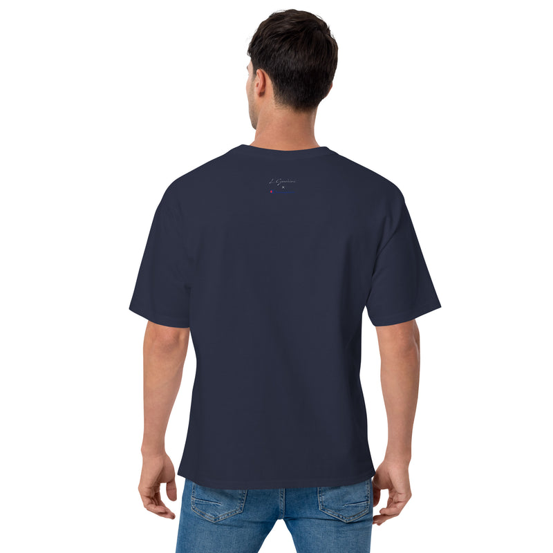 Leuchio Guchini X Champion Men's crew neck T-shirt Navy