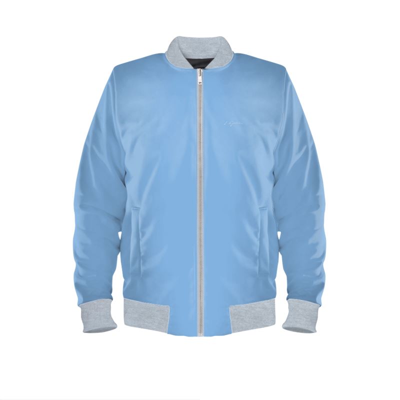 Signature Luxe Satin Bomber - Sky